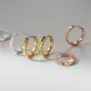 Pendientes Retorcidos Facetados de Plata de Ley S925 Nalan, Exquisitos y Simples, Pendientes de Diseño Nicho Estilo Ins M08276