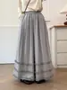 Pantalones Anchos de Retazos Vintage para Mujer Otoño 2025 Nuevos Sueltos Versátiles Reductores de Edad Casuales Largos para Mujer