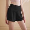 Colgante de Seda de Hielo Falso Dos Piezas Anti-luz Pantalones Cortos Deportivos para Mujer Transpirables Sueltos Pantalones para Correr Fitness Pantalones de Tres Piezas Pantalones de Yoga