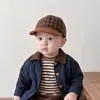 Gorra para Niños para Otoño e Invierno, Estilo Coreano Elegante Cuadros Versátil Visera Suave Gorra de Béisbol, Gorra de Béisbol para Bebé, Gorra de Exterior a Prueba de Viento