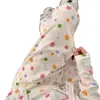 Pijama de Dibujos Animados de Niña Linda para Mujer, Nuevo Conjunto de Tres Piezas para Casa de Primavera y Otoño con Cárdigan de Lunares, Camisola y Pantalones Largos que se Pueden Usar Afuera