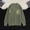 Suéter Retro de Estilo Holgazán con Cuello en V para Hombre Estilo Americano Suéter High Street Otoño e Invierno Moda de Marca Suelto Suéter Abrigo para Parejas