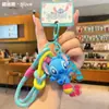 Llavero Colgante de Llavero de Punto Auténtico Popular Moda con Cuentas Muñeco de Dibujos Animados Pareja Cadena para Colgar Mochila Escolar Pequeño Regalo
