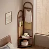Perchero de esquina, estante de almacenamiento para dormitorio de pie, tendedero interior para el hogar, perchero multifuncional, estante de almacenamiento