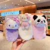 Bufanda de Peluche Nueva para Niños Linda de Dibujos Animados Imitación Piel de Conejo Bufanda Cálida Color Sólido Cruzada Engrosada Gato Kt Tendencia para Bebés