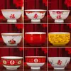 Porcelana Jingdezhen Tigela da Longevidade Personalização Tigela Vermelha Amarela Personalização Aniversário Agradecimento Aniversário da Longevidade Gravação de Nome Pessoa Idosa Presente de Agradecimento para o 80º Aniversário