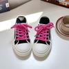 Beier Verão Novo Rosa Vermelho Casual Two-Wear Canvas Shoes Respirável Meio-Arrasto Um Pedal Tênis Confortáveis para Estudantes do Sexo Feminino