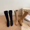 Botas vaqueras occidentales de diseño plisado retro 2026 Nuevo estilo que aumenta la altura, de caña alta, versátiles, con tacón apilado, botas de moda que estilizan