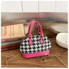 Moda Coreana Pepita Bolsa de Corrente para Meninas Mini Bolsa de Mão Pequena Outono Nova Bolsa de Concha Infantil