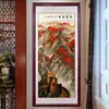Pintura de Montanha com Grande Muralha Pintura com Montanha ao Fundo Paisagem Atratora de Riqueza Pintura Decorativa para Hall de Entrada Pintura Vertical para Corredor da Sala de Estar Pintura para Pendurar na Parede do Fundo do Corredor