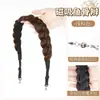 Diadema Trenzada con Hueso de Pescado Clip-On Peluca con Trenzas Integradas para Cubrir la Línea del Cabello y Aumentar la Altura Craneal