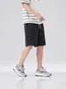 Bermuda Casual Transfronteiriça para Homens, Corte Solto, Tamanho Grande, Estilo Fino de Verão, Preto Esportivo Moderno Versátil Roupa de Trabalho Bermuda de Comprimento Médio