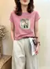 Camiseta de algodón acanalado de trece filas, fuente física, para mujer, directo de fábrica, top de manga corta ajustado, suministro exclusivo segunda tanda de verano