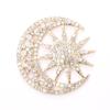 Accesorios de joyería transfronterizos de alta calidad con forma de estrella y luna, aleación de zinc, accesorios de diamantes de imitación para manualidades, decoraciones para prendas.