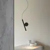 Luminária pendente minimalista italiana de aço inoxidável para quarto, com cabeça prateada e holofote inteligente, compatível com o aplicativo Mi Home, livre de liga metálica
