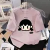 Camiseta de Manga Corta de Dibujos Animados para Niños 2026 Nuevo Estilo de Verano Tops Lindos y Elegantes para Niños de Edad Media y Mayores, Camisetas de Algodón de Manga Media de Moda para Niñas