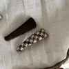 Dois Pacotes de Grampos de Cabelo Xadrez Verde Retrô para Mulheres, Laterais Elegantes, Grampos da Moda, Presilhas para Franja, Presilhas BB, Novos Estilos Outono e Inverno