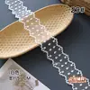 Encaje transparente blanco cremoso malla de seda de leche bordado lazo de corbata material DIY accesorios para el cabello accesorios para la ropa