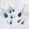 Collar Pendientes Anillo Abierto de Zirconia de Lujo Ligero Europeo y Americano Traje de Joyería Joyería de Calabaza Venta Caliente Temperamento Transfronterizo Noble de Alta Calidad