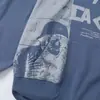 Moletom com Capuz Casual Solto de Manga Longa Lavado Impressão Digital Direta Marca Tendência Europeia e Americana Hip-Hop Casual Versátil