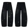 Ropa Muxi # Jeans Bordados de Oso de Dibujos Animados Estilo Americano Otoño para Hombre, Pantalones Casuales Rectos Sueltos Lavados Vintage.