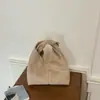 Cross2026 Outono Novo Elegante Versátil Camurça Francesa Pelúcia Grande Capacidade Plissada Bolsa de Mão Feminina Bolsa Tote