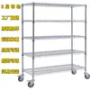 Prateleira de Malha de Arame com Grade Rack de Armazenamento Cromado Com Rodas Rack de Armazenamento Doméstico Móvel Prateleira de Exibição Multicamada Combinada