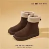 Venda Quente Botas de Neve Femininas para a Temporada de Inverno com Pelúcia Interna e Dobra 2026 Novo Estilo Solado Grosso Antiderrapante Zíper Lateral Sapatos Quentes de Algodão