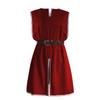 [En Stock] Bata Medieval Retro para Hombre con Cinturón en la Cintura y Cuello Redondo Cosplay Guerrero de Batalla de Halloween