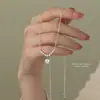 Colar Zircônia Brilhante Luxo Leve para Mulheres Prata Esterlina s999 Nicho Elegante Versátil Corrente Clavícula de Prata Pura