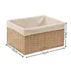 Cesta de armazenamento tecida à mão, caixa de armazenamento para lanches, cesta de bambu, cesto de roupa suja, caixa de armazenamento grande para calças