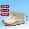 Botas de lluvia de goma impermeables de estilo nuevo para hombre, cortas, para pesca, ocio, lavado de autos, trabajo, y antideslizantes con forro polar