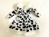Boneca 6 pontos 30CM 11,5 polegadas para vestir suéter grosso casaco de pele de leopardo casaco brinquedo roupas vestuário 30g