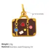 Moda Cruzada Europeia e Americana Versátil Criativa Colorida Pingente de Bolsa Aço Inoxidável Gota de Óleo Pulseira DIY Acessórios de Colar