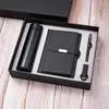 Caderno A5 com Logo Personalizável, Capa Dupla para Escritório, Bolso Interno, Bloco de Notas, Copo Térmico, Conjunto de Guarda-chuva