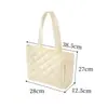 Bolso Tote Japonés Nuevo Simple de Gran Capacidad para Mujer, Bolsa de Algodón para Ropa, Ligero, Textura Casual, Bolso de Hombro Fashionable Acolchado de Diamante