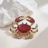 Nova Broche Criativo Exagerado Americano Europeu de Caranguejo com Strass Liga Animal Incrustado com Strass Acessório Corsage Pinos para Mulheres