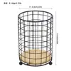 Arte em Ferro Base de Bambu Grade Porta Talheres Organizador de Itens Diversos de Mesa Cesta Cesta de Armazenamento para Cozinha Banheiro