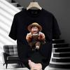 Camiseta Masculina de Algodão Pesado Estilo Americano Solta Manga Curta Moda Verão Marca Solta Versátil Ins Simples Estampada Roupas
