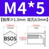 Yishenglong Pernos Remachables para Agujero Ciego de Acero Inoxidable Tuercas Remachables Placa de Presión Hexagonal Rosca Bsos-M3M4