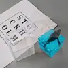 Molde de Silicone Cubo Formato Lente Alta Transparência Papoula Artesanato DIY de Resina Cristal Gesso Vela Molde de Resina