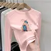 Camiseta stylish de doble cara con forro polar, cuello redondo, para niños mayores, cálida y suave, top casual de manga larga para niñas, adecuado para usar en capas