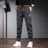 Calça Reta Casual Versátil Bordada Estilo Chinês Masculina Primavera e Verão Solta Tendência Simples Seda de Gelo Longa 12