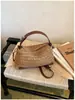 Bolso de Paja Tejida de Alto Estilo 2026 para Mujer, Estilo Vacaciones de Verano, Bolso Versátil de Hombro y Cruzado, Bolso de Mano para el Trabajo