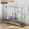 Estante Móvil para Mopa de Acero Inoxidable Almacenamiento de Baño Drenaje Utensilios Estante para Mopas Extraíble Montado en Pared De Pie