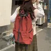 Bolso cubo con cordón de tela de nailon estilo coreano nuevo para mujer, mochila de viaje versátil, mochila escolar de gran capacidad para estudiantes, moda