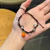 Pulsera Naranja Minimalista para Mujer, Pulsera Tejida Versátil Hecha a Mano para Pareja, Joyería de Regalo para Novia o Mejor Amiga