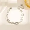 Novo Titânio Europeu e Americano Aço 18K Ouro Personalidade Feminina Tendência Hip Hop Influenciador Red Bracelet Letras Simples Zircônia Incrustada Bracelet Venda Direta