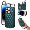 Adecuado para iPhone 15, funda de teléfono 13Pro, funda de protección con anillo de dedo estilo pequeño con fragancia de diamante, funda de tarjeta 14plus, cuerda portátil