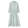 Comercio Exterior Transfronterizo Ropa para Mujer 2026 Moda Europea y Americana Versátil Casual Algodón Cuello Campana Estilo Camisa Vestido para Mujer M87036